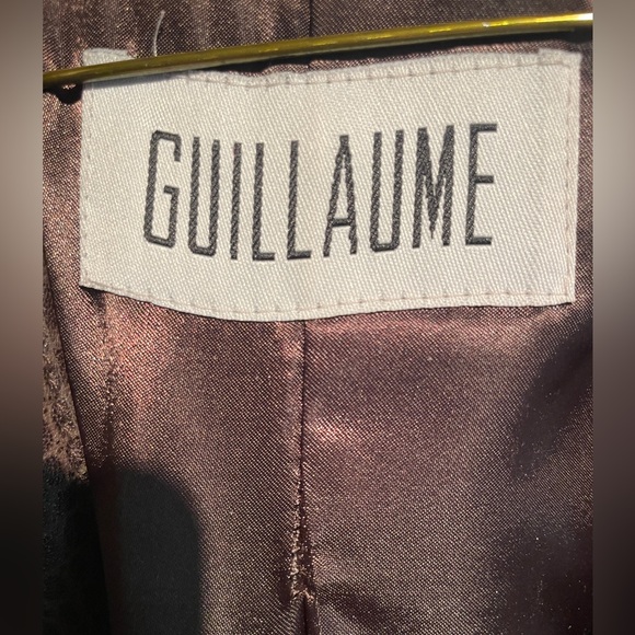 Guillaume Brown Snake Embossed Leather Blazer - Sz S - Picture 2 of 8